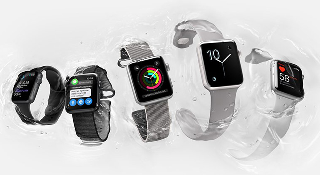 Смарт Часи Apple Watch Series 2 Алюмінієвий корпус 38-мм простору сірого кольору з чорним / вольтним Nike Sport Band